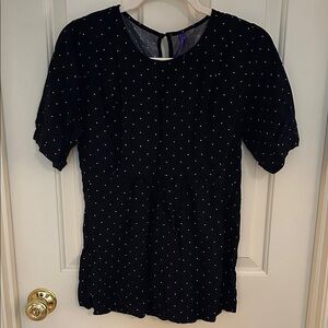 Seraphine Navy and White Polka Dot Nursing Blouse size 4